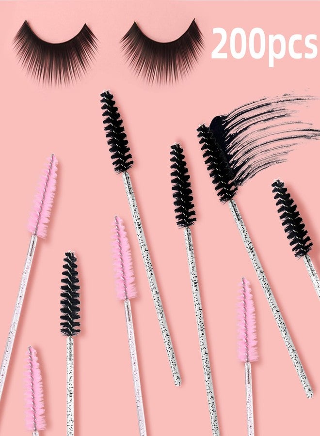 TKYZMS 200 Pcs Disposable Mascara Wands,Lash Spoolies Crystal Eyebrow Spoolies Brush Eyelash Applicator Tool Spoolies for Eyebrow,Used for Eyelash Extension Eyebrows Cosmetics(Black and Pink) - Image 5